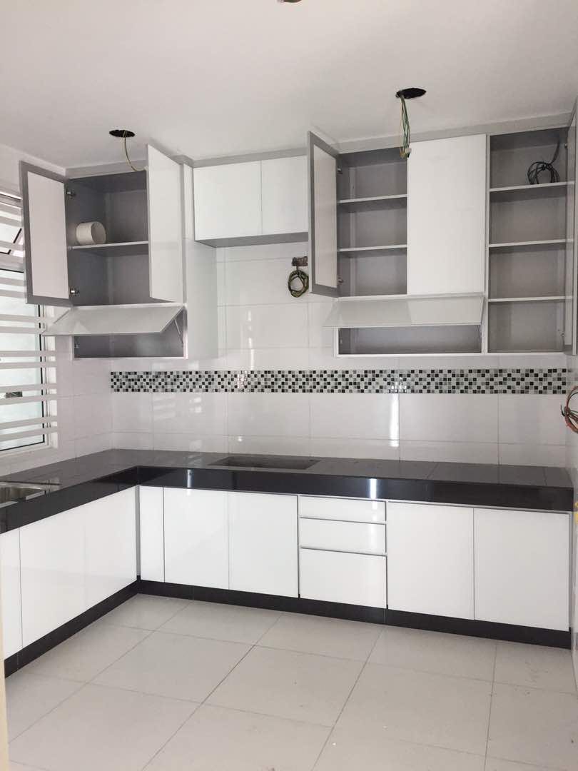 aluminium kitchen cabinet full height white