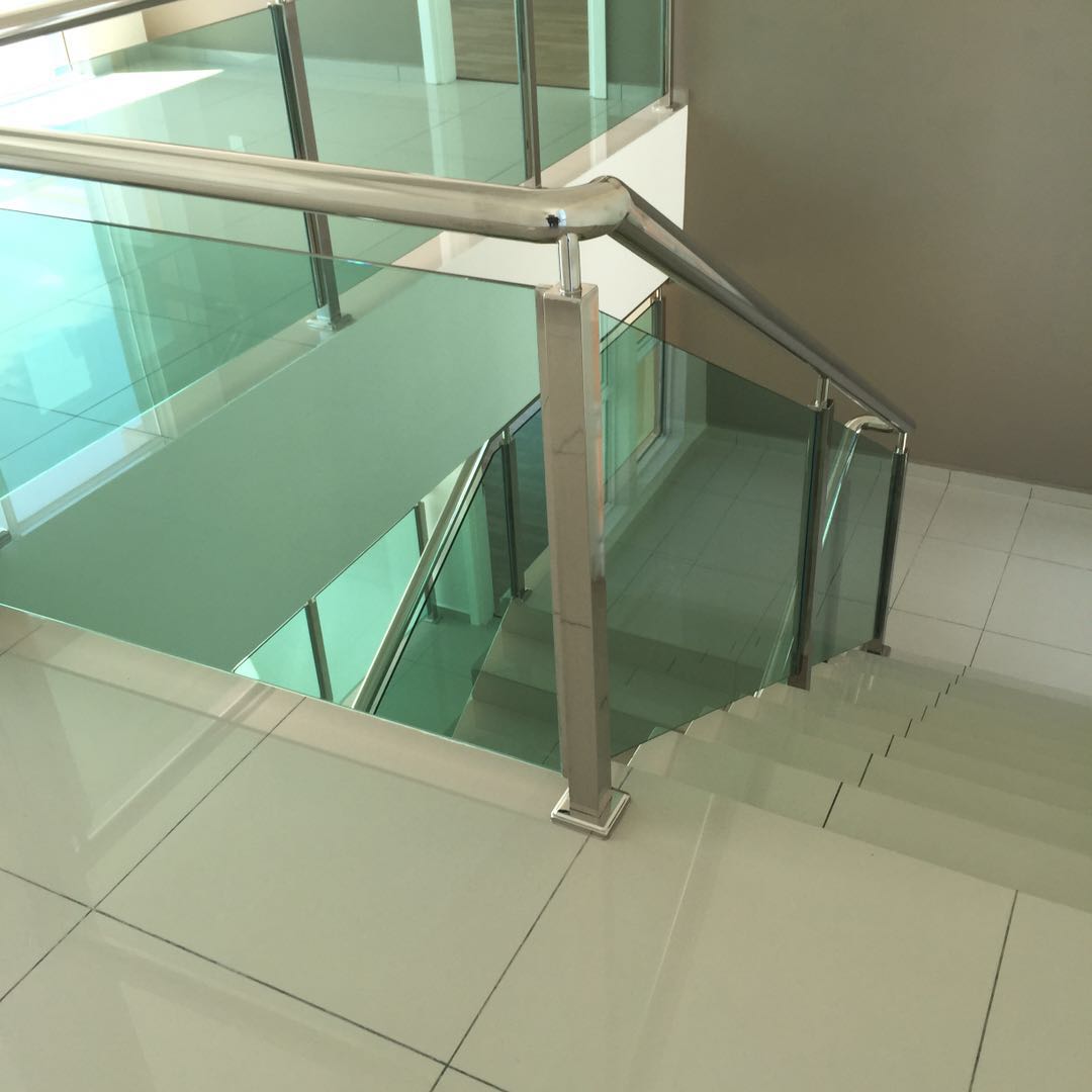 tempered glass stair railing