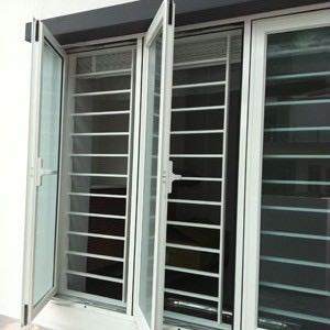 white aluminium casement window glass